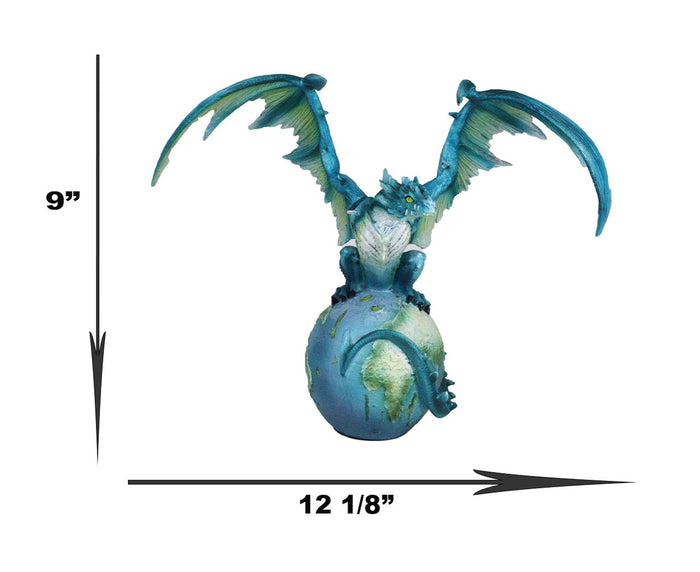Ebros Celestial Galaxy Planet Earth Terrestrial Blue Guardian Dragon Figurine Decor
