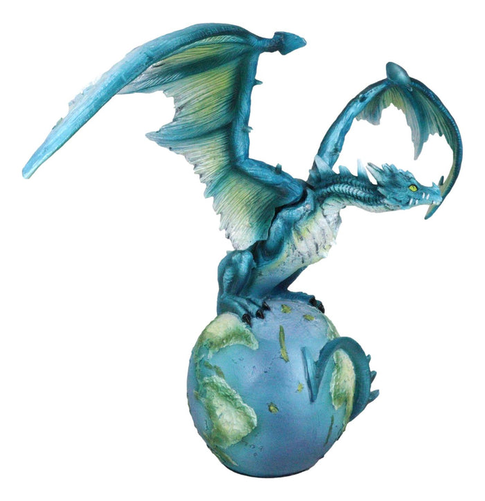 Ebros Celestial Galaxy Planet Earth Terrestrial Blue Guardian Dragon Figurine Decor