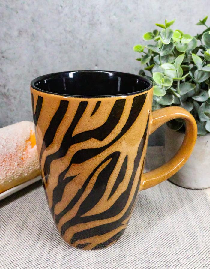 Ebros Ceramic Animal Totem Spirit Zebra Horse Stripes Print Drinking Beverage Mug 16oz Drink Coffee Cup