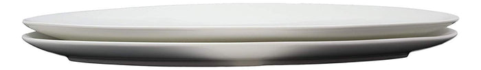 Ebros Contemporary Sleek Design Natural White Porcelain Large Oval Plates Serving Platters (SET OF 2 20"Long)
