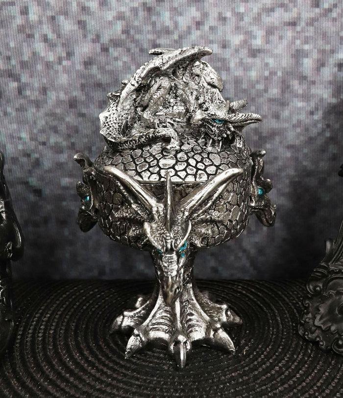 Ebros Dragon Trilogy Guarding Sleeping Wyrmling Decorative Jewelry Box Figurine
