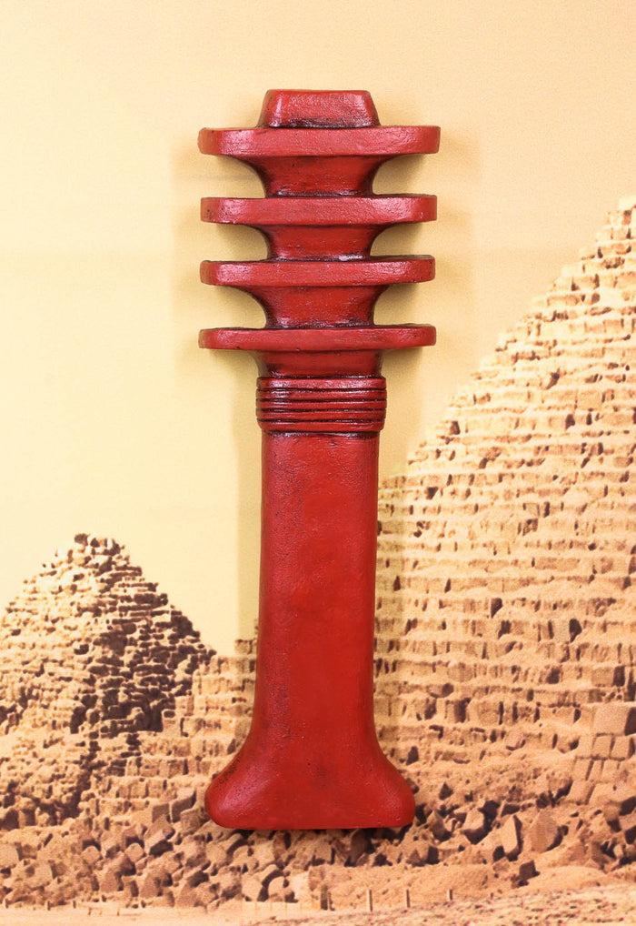 Ebros Egyptian God Ptah Osiris Symbol Of Stability Balance Red Djed Wall Plaque
