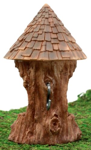 Ebros Fairy Garden Miniature Tee Bark Fairy Wishing Well Figurine 6.5"H