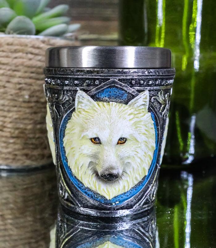 Ebros Full Moon Alpha Wolf 2-Ounce Shot Glass SET OF 2