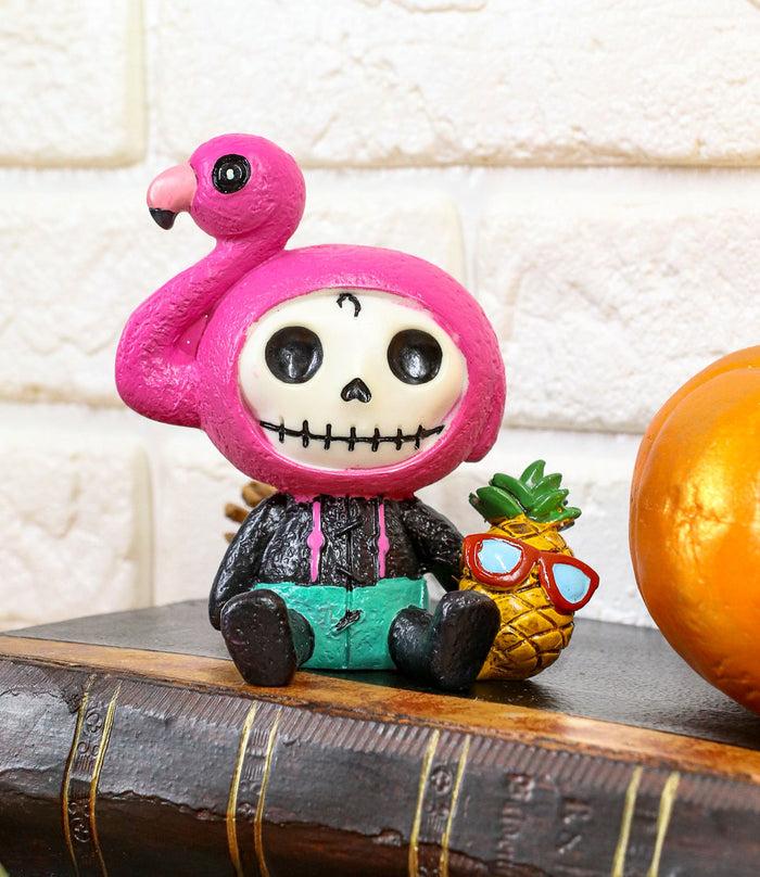 Ebros Furrybones Tropical Pineapple Pink Flamingo Diva Star Figurine Small 3.25"
