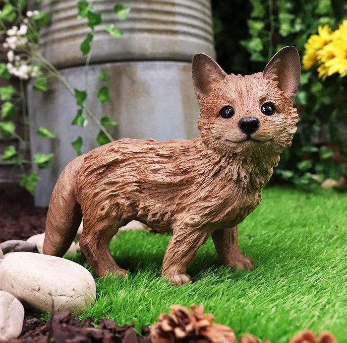 Ebros Gift 10.8" Wide Realist Driftwood Look Fox Resin Figurine Statue
