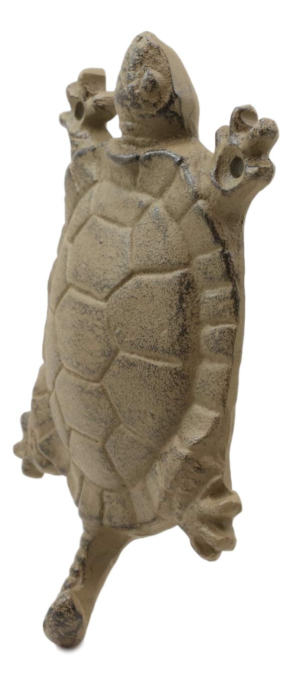 Ebros Gift 5.75" Tall Nautical Ocean Sea Turtle Cast Iron Rustic Wall Coat Keys Leashes Hats (1)