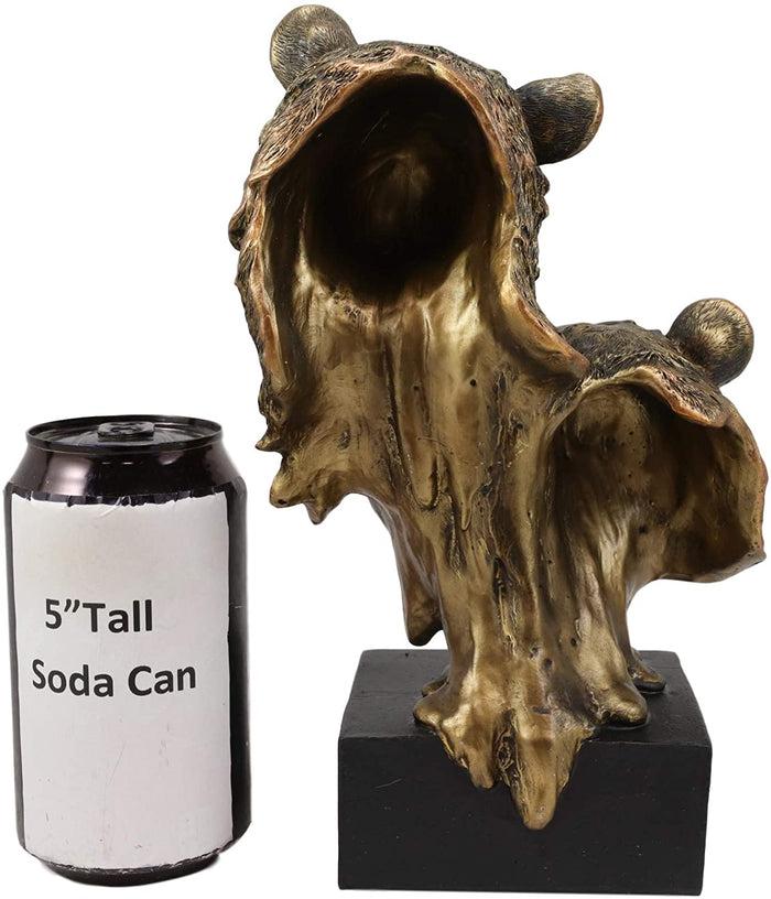 Ebros Gift 9" Tall Black Bear And Cub Head Bust Figurine With Black Pedestal