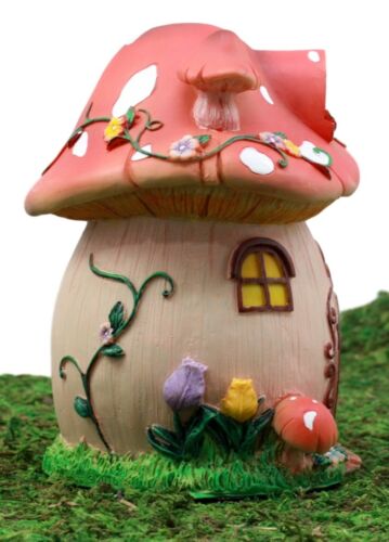 Ebros Gift Enchanted Fairy Garden Miniature Mushroom Toadstool Cottage House Figurine 6.25"H Do It Yourself Ideas For Your Home