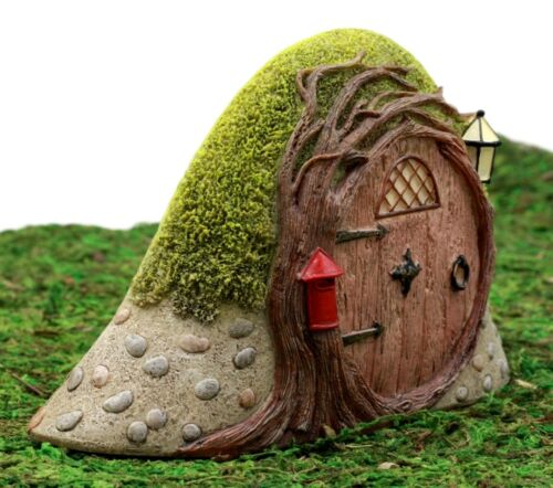 Ebros Gift Enchanted Fairy Garden Miniature Withered Tree Cottage House Under Curved Stony Green Hill Figurine 4"H Do It Yourself Ideas For Your Home