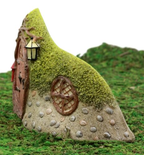 Ebros Gift Enchanted Fairy Garden Miniature Withered Tree Cottage House Under Curved Stony Green Hill Figurine 4"H Do It Yourself Ideas For Your Home