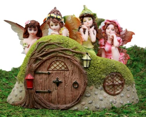 Ebros Gift Enchanted Fairy Garden Miniatures Starter Kit Cottage House With Mini Fairy Figurines Do It Yourself Ideas For Your Home (Withered Tree Hill House Kit)