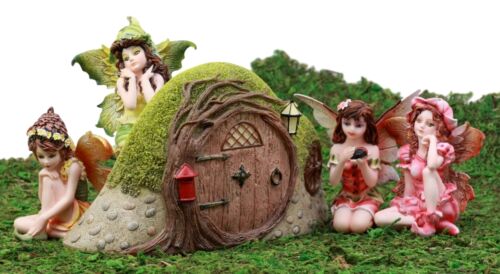 Ebros Gift Enchanted Fairy Garden Miniatures Starter Kit Cottage House with Mini Fairy Figurines Do It Yourself Ideas for Your Home (Withered Tree Hill House Kit)
