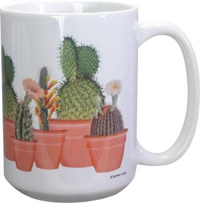 Ebros Gift Novelty Cactus Mug Ceramic Coffee Mug 15 Ounces Capacity 4.5"H Mug