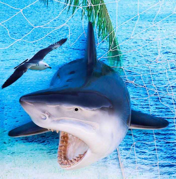 Ebros Great White Shark Trophy Wall Decor Sculptural Hanging Plaque 12"H Decor
