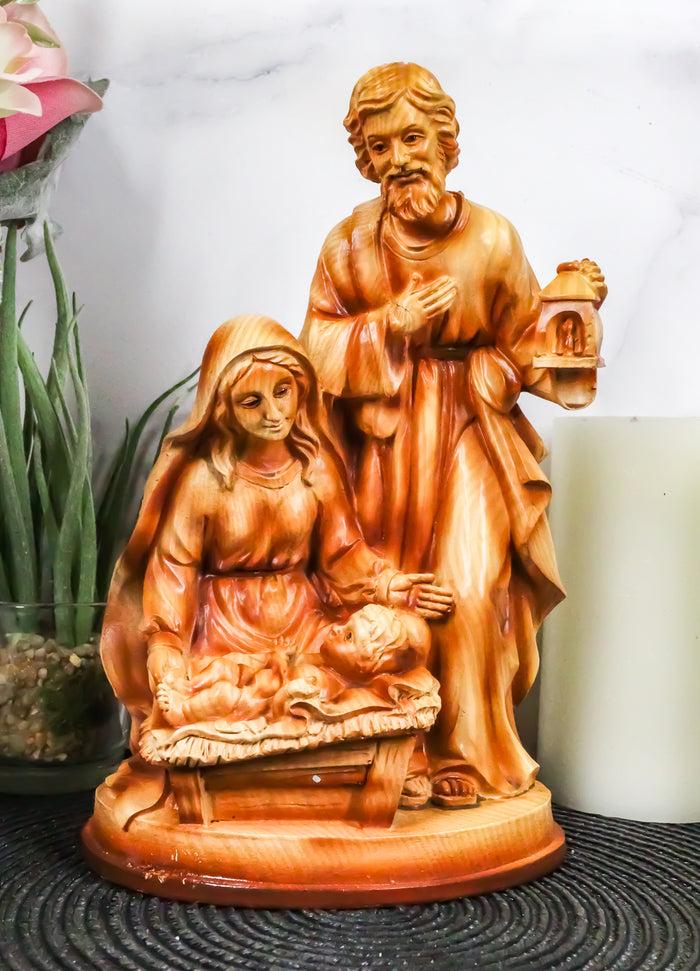 Ebros Holy Family Nativity Mary Joseph and Infant Jesus in Manger Decor Figurine