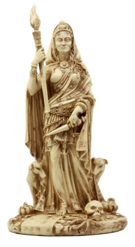 Ebros Ivory Hecate Statue Greek Goddess Hekate With She-Dogs Figurine 10.75" H