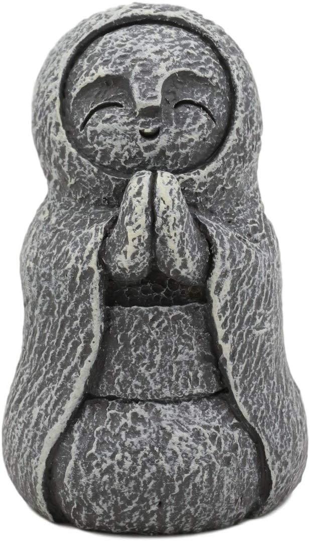 Ebros Japanese Happy Elated Jizo Monk Kneeling In Prayer Miniature Statue 3"Tall
