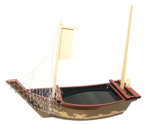 Ebros Japanese Traditional Omakase Sushi Fishing Boat Large 27" Long Serving Plate