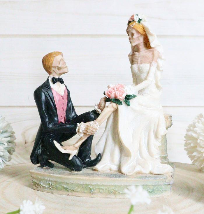 Ebros Love Never Dies Skeleton Bridal Couple Garter Removal Wedding Figurine
