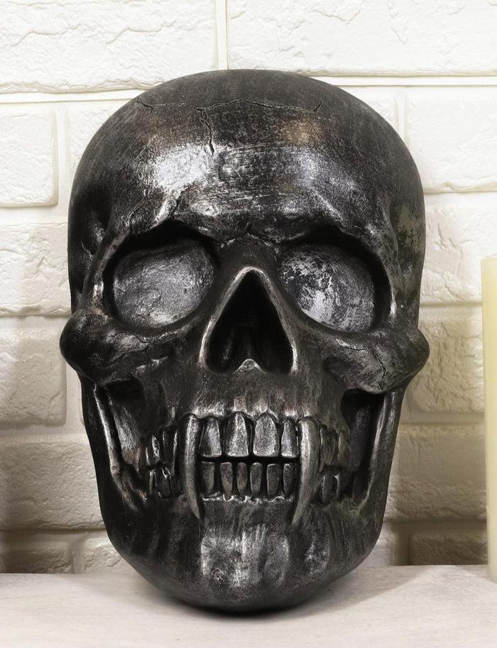 Ebros Morbid Ghastly Demon Vampire Fanged Skull Hanging Wall Decor Plaque 9"H