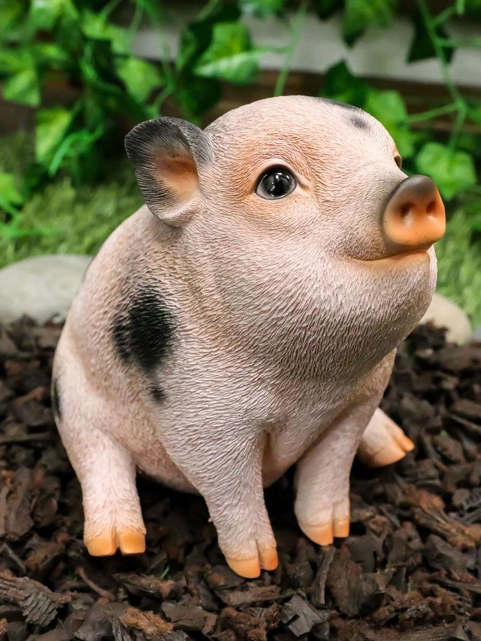 Ebros Napoleon Fat Piglet Pig Statue 6" Long with Glass Eyes Piggy Figurine