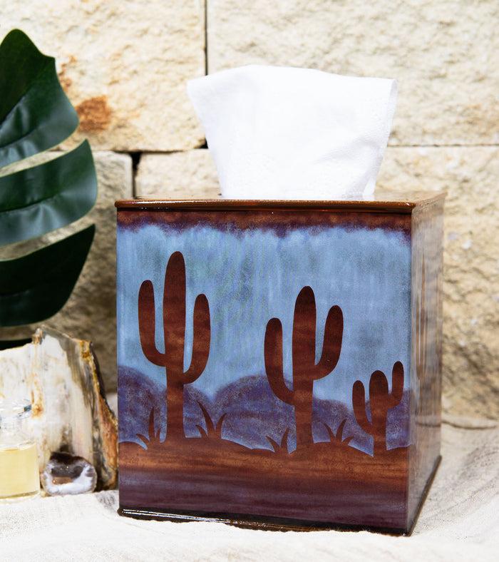Ebros Rustic Southwestern Desert Cactus Arizona Countertop Bathroom Tissue Box Cover