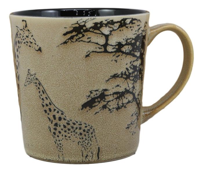 Ebros Savanna Wildlife Mother Giraffe And Calf Family Drinking Ceramic Mug