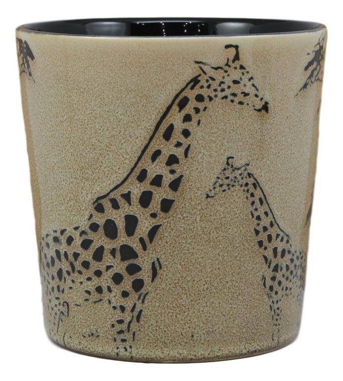 Ebros Savanna Wildlife Mother Giraffe And Calf Family Drinking Ceramic Mug