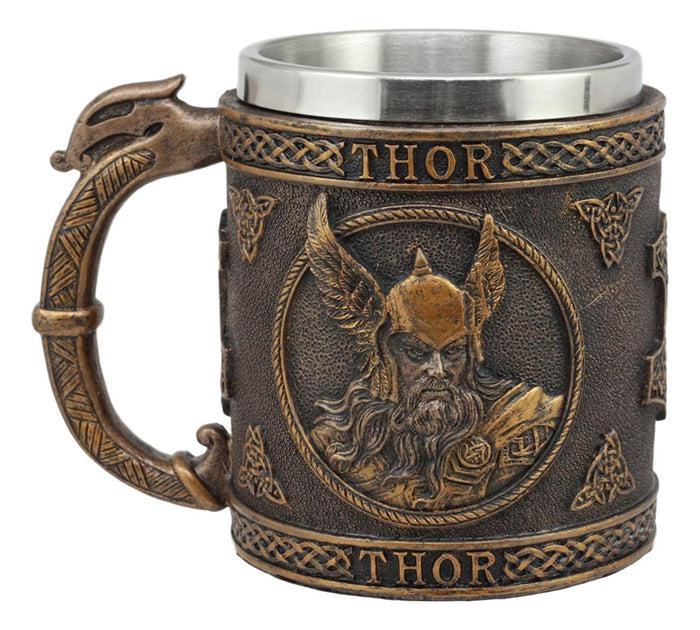 Ebros Set Of 4 Norse Viking God Odin Alfather Valkyrie Thor Loki Coffee Mug 13oz