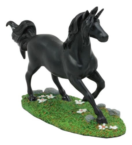 Ebros The Fountain Of Youth Mystical Black Unicorn Statue 12" Long As Decorative Figurine Of Enchanted Forest Glade Fantasy Unicorns Gift Ideas For Women Girls Precious Collectible