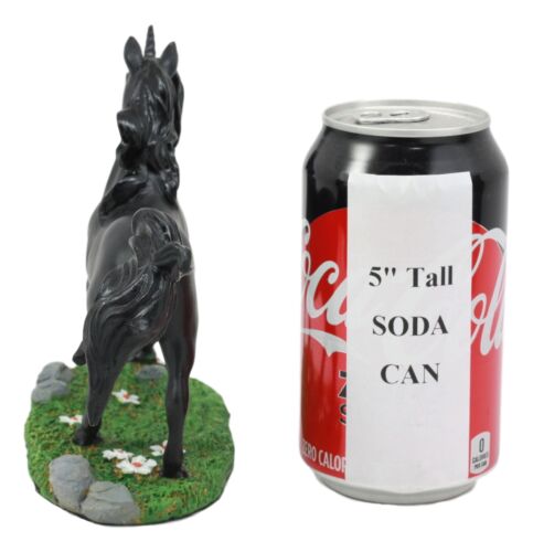 Ebros The Fountain Of Youth Mystical Black Unicorn Statue 12" Long As Decorative Figurine Of Enchanted Forest Glade Fantasy Unicorns Gift Ideas For Women Girls Precious Collectible