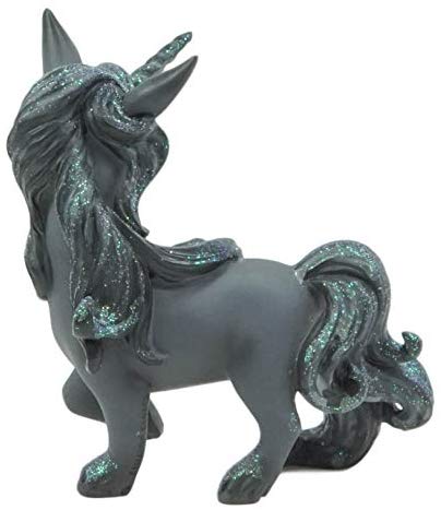 Ebros Whimsical My Little Unicorn Horse Figurine In Pastel Colors (Black Helios)
