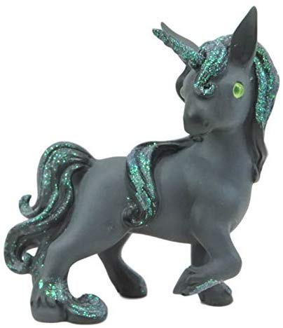 Ebros Whimsical My Little Unicorn Horse Figurine In Pastel Colors (Black Helios)