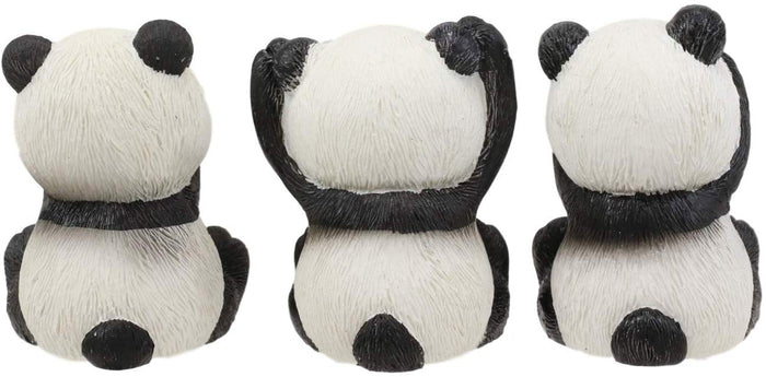 Ebros Whimsical See Hear Speak No Evil Giant Pandas Set Of 3 Figurine 2"H