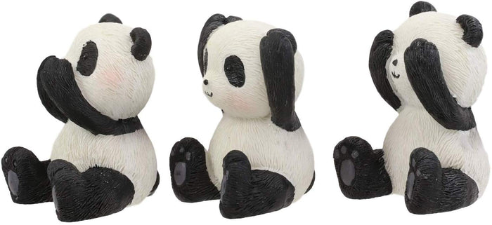 Ebros Whimsical See Hear Speak No Evil Giant Pandas Set Of 3 Figurine 2"H