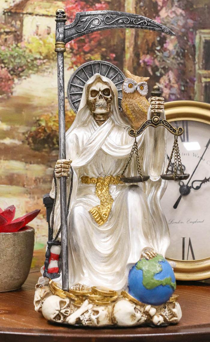 Ebros White Robe Holy Death Santa Muerte Day of The Dead Protection Figurine