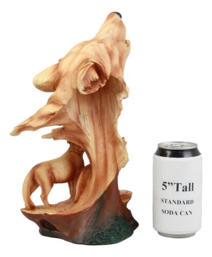 Ebros Wildlife Scene Howling Wolf Head Bust Figurine 12" Tall Wolf Pack Statue In Faux Wood Finish