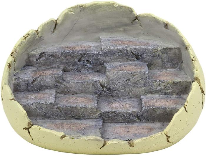 Ebros Wyrmling Dragon Hatchling Cracked Egg Miniature Display Stand with Rocky Steps Figurine As Decorative Housing for Miniature Dragons Sculptures Medieval Fantasy Alchemy Decorative Statue