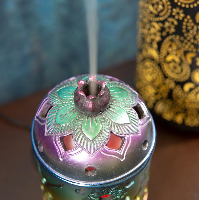 Ebros Yoga Seven Chakra Color Aroma Diffuser With Light Home Decor Statue Figurine
