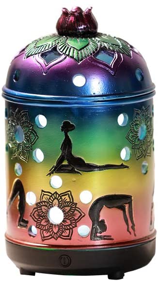 Ebros Yoga Seven Chakra Color Aroma Diffuser With Light Home Decor Statue Figurine