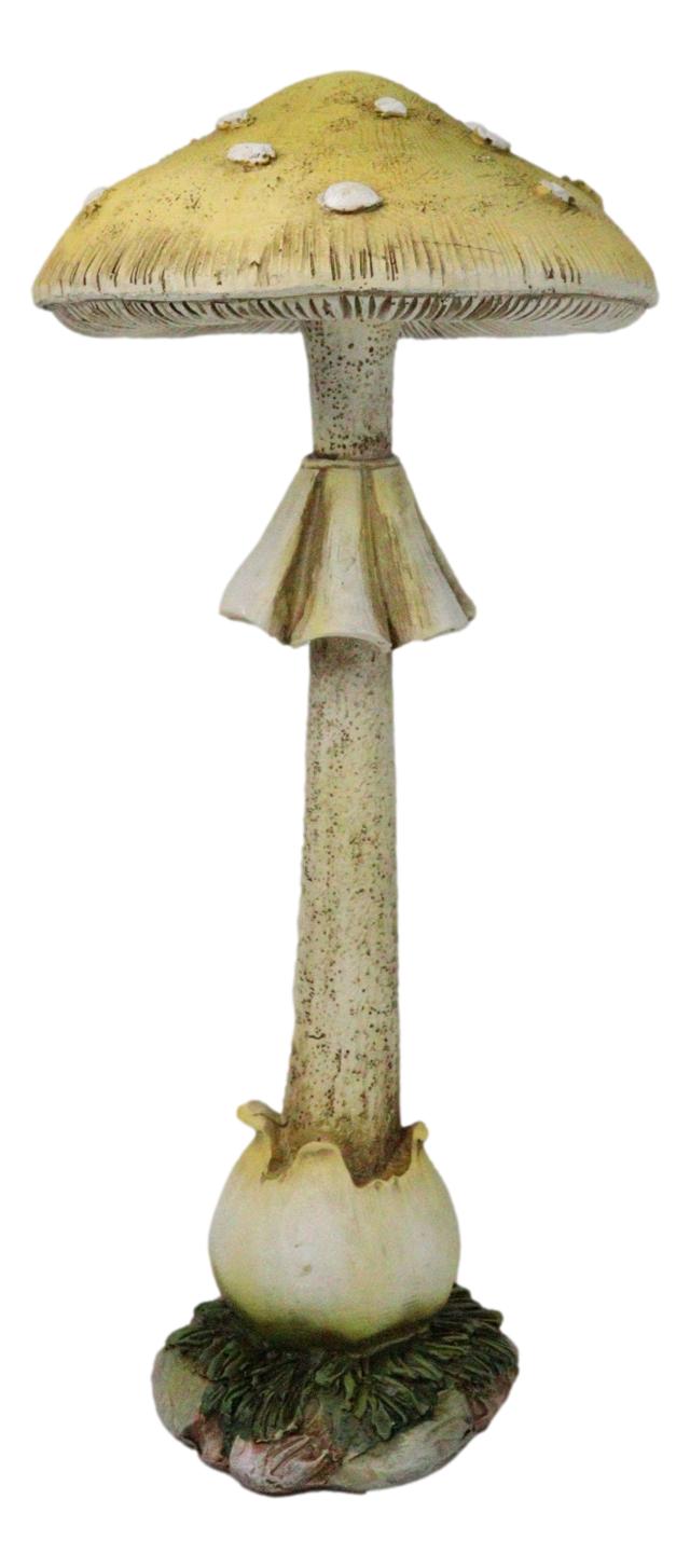 Enchanted Fairy Garden Yellow Pillar Toadstool Mushroom Home Decor Figurine