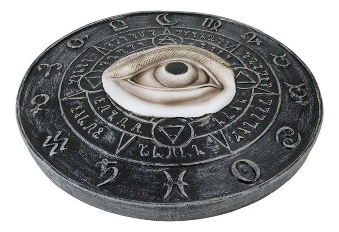 Evil Eye With Wicca Symbols Talisman Luck Wall Decor Plaque Medallion Figurine