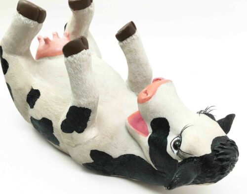 Farm Bovine Cow Adorable Spots Wine Guzzler Holder Kitchen Decor Resin Figurine