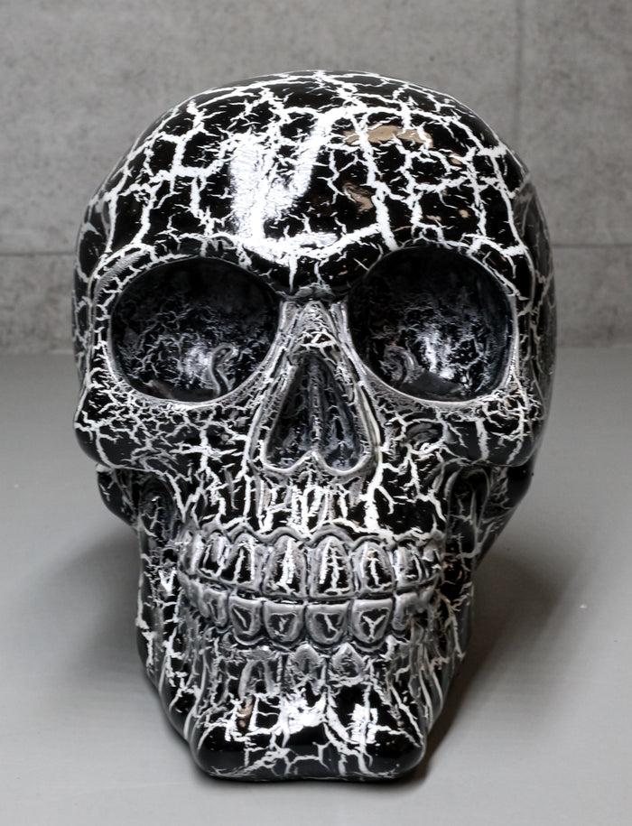 God of Lightning Thunder Bolt Punk Rock Black Skull Figurine Ossuary Macabre Art