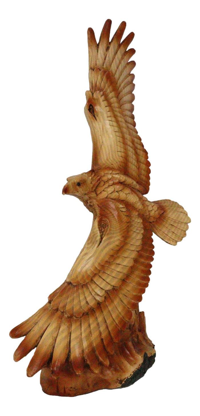 Large American Wildlife Nature Aerial King Of The Sky Gliding Bald Eagle Statue