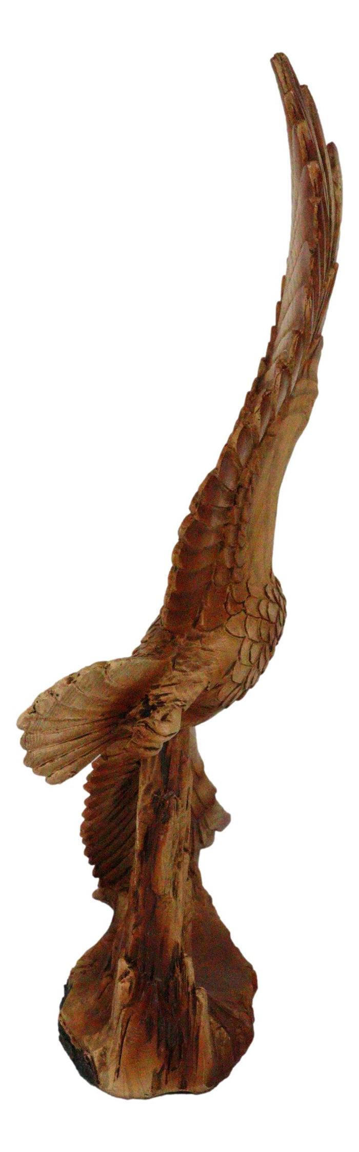 Large American Wildlife Nature Aerial King Of The Sky Gliding Bald Eagle Statue
