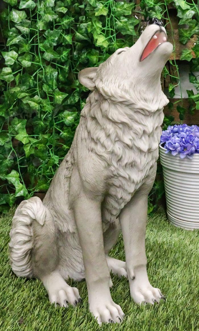 Large Howling Wolf Statue 18"H Mysterious Cries Of The Night Wolf Totem Spirit