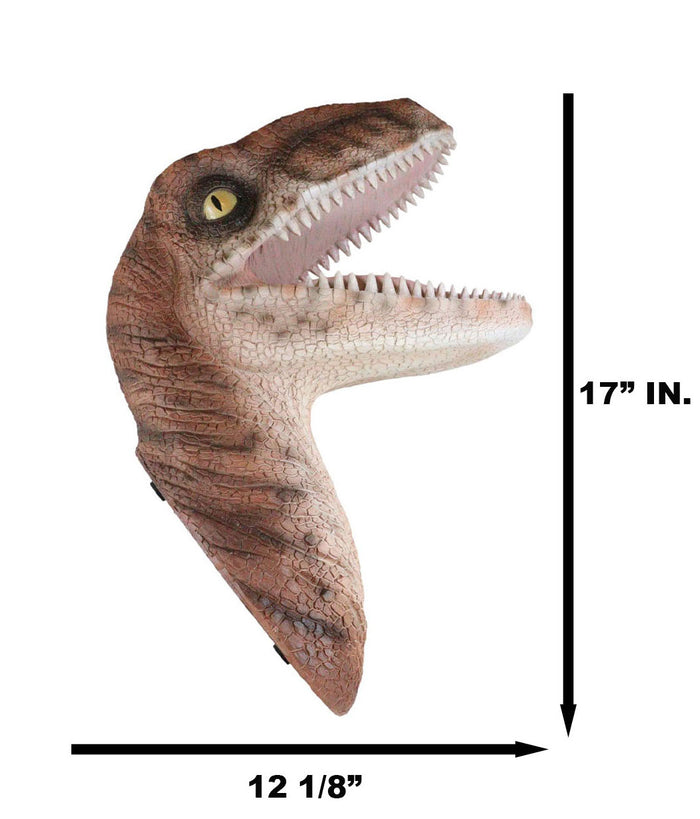 Large Prehistoric Raptor Alpha Velociraptor 'Blue' Head Wall Decor Plaque 17"H