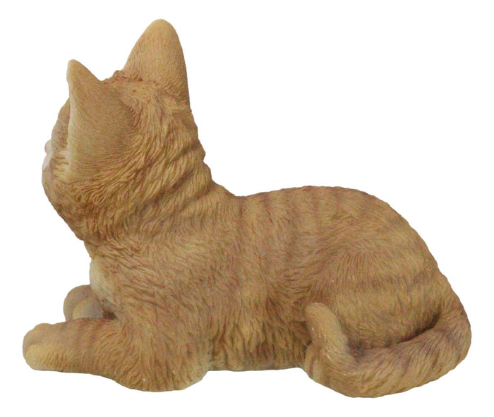 Lifelike Adorable Sitting Orange Tabby Feline Kitten Cat Pet Pal Figurine